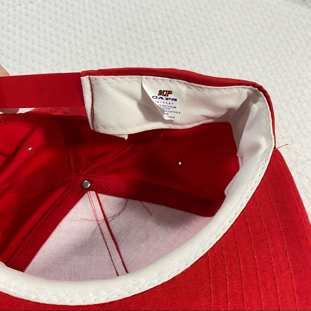 Vintage Hilti Red Hat Trucker Snapback Cap Adjustable; KP Caps; Cotton Polyester - Picture 10 of 11